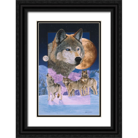 Blue Moon Black Ornate Wood Framed Art Print with Double Matting by Stevenson, Graeme