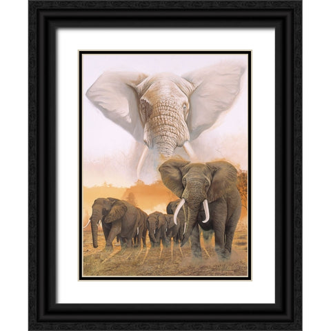 Confrontation Black Ornate Wood Framed Art Print with Double Matting by Stevenson, Graeme