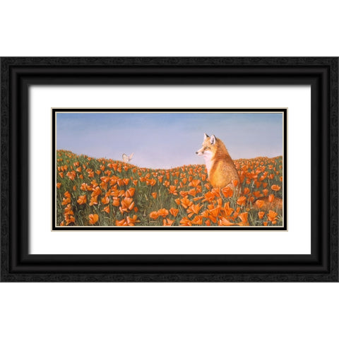 Curious Petals Black Ornate Wood Framed Art Print with Double Matting by Stevenson, Graeme