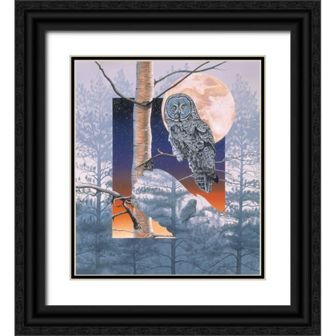 Grey Mists Black Ornate Wood Framed Art Print with Double Matting by Stevenson, Graeme