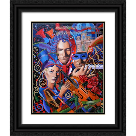 Is That You Beethoven Black Ornate Wood Framed Art Print with Double Matting by Stevenson, Graeme