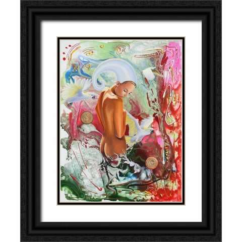 Life Begins Black Ornate Wood Framed Art Print with Double Matting by Stevenson, Graeme