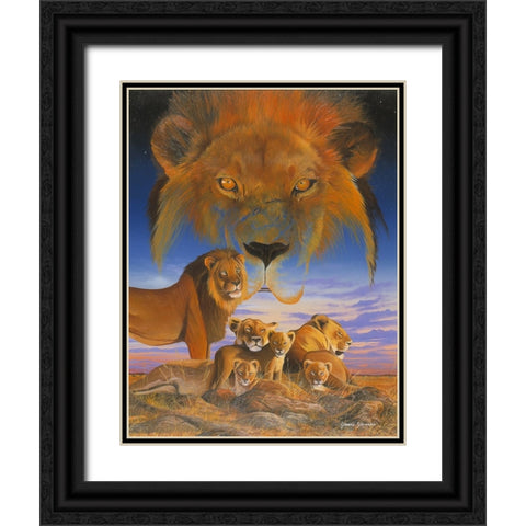 Masai Morning Black Ornate Wood Framed Art Print with Double Matting by Stevenson, Graeme