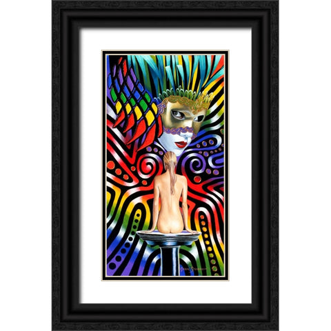 Rainbow Mask Black Ornate Wood Framed Art Print with Double Matting by Stevenson, Graeme