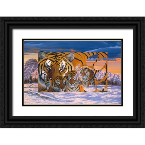 Siberian Sunset Black Ornate Wood Framed Art Print with Double Matting by Stevenson, Graeme