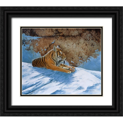 Snow Break Black Ornate Wood Framed Art Print with Double Matting by Stevenson, Graeme