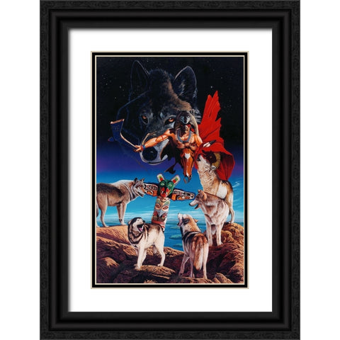 The Gathering Black Ornate Wood Framed Art Print with Double Matting by Stevenson, Graeme