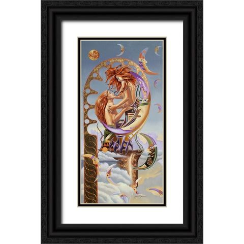 The Huntress Black Ornate Wood Framed Art Print with Double Matting by Stevenson, Graeme