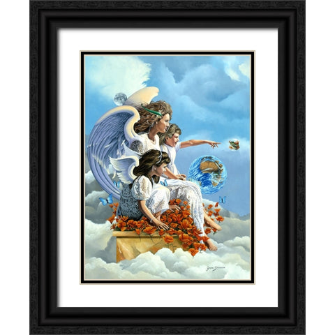The Last Frog Black Ornate Wood Framed Art Print with Double Matting by Stevenson, Graeme