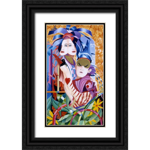 The Lovers Black Ornate Wood Framed Art Print with Double Matting by Stevenson, Graeme
