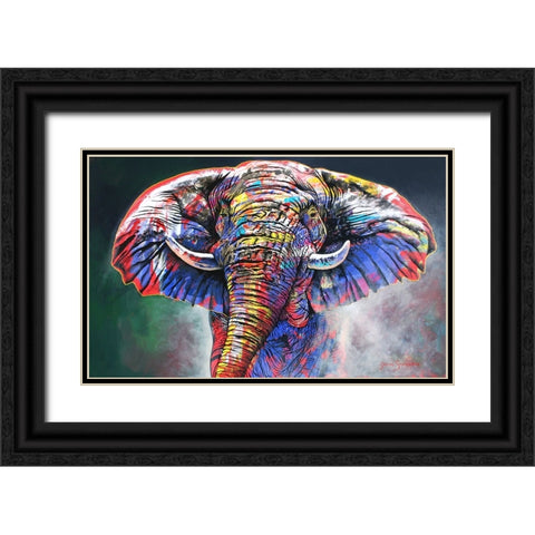 The Rainbow Bull Black Ornate Wood Framed Art Print with Double Matting by Stevenson, Graeme