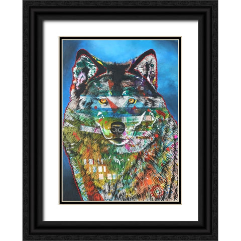 Wolfen Black Ornate Wood Framed Art Print with Double Matting by Stevenson, Graeme