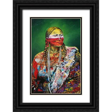 Arapaho Queen 1 Black Ornate Wood Framed Art Print with Double Matting by Stevenson, Graeme