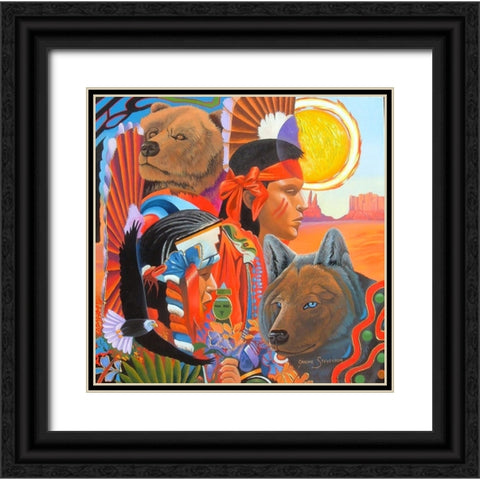 Indians Black Ornate Wood Framed Art Print with Double Matting by Stevenson, Graeme