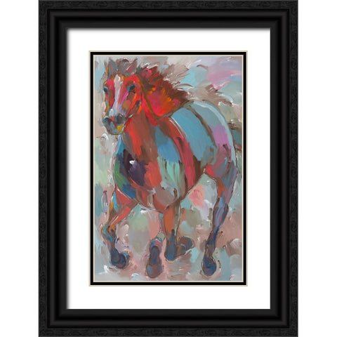 Red Warrior Black Ornate Wood Framed Art Print with Double Matting by Khorasani, Hooshang