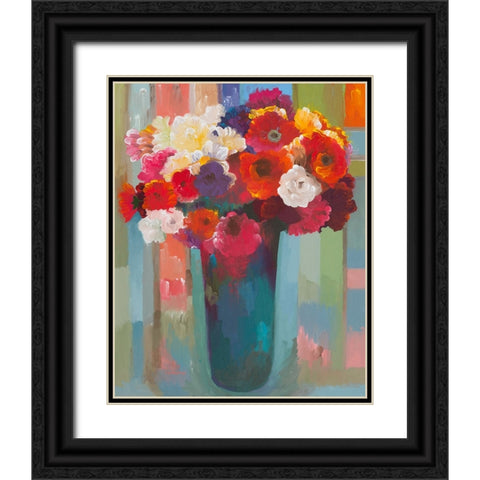 Bright Bouquet Black Ornate Wood Framed Art Print with Double Matting by Khorasani, Hooshang