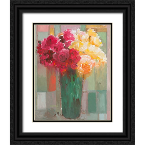 Poetic Bouquet Black Ornate Wood Framed Art Print with Double Matting by Khorasani, Hooshang