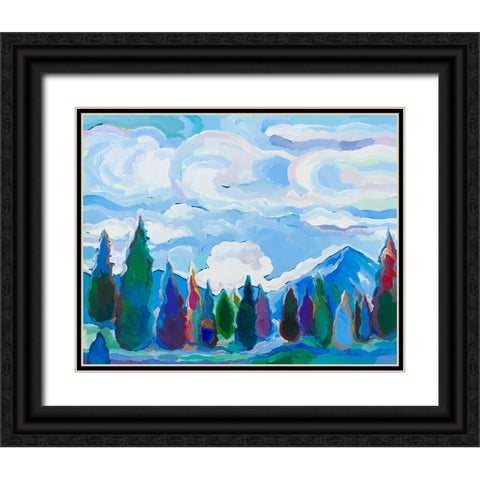 Color and Clouds #4 Black Ornate Wood Framed Art Print with Double Matting by Khorasani, Hooshang