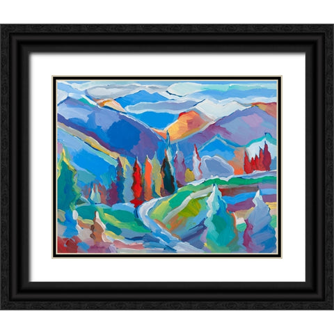 Colorado Composition #5 Black Ornate Wood Framed Art Print with Double Matting by Khorasani, Hooshang