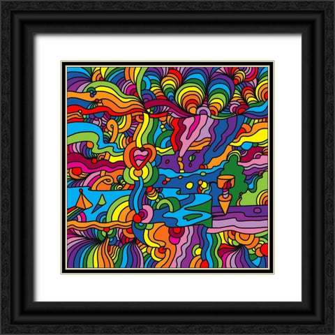 Pop-Art-Mambo-216B Black Ornate Wood Framed Art Print with Double Matting by Green, Howie