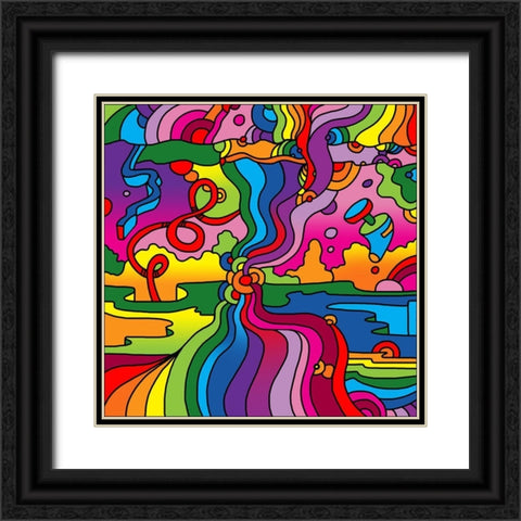Pop-Art-Mambo-216C Black Ornate Wood Framed Art Print with Double Matting by Green, Howie