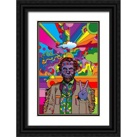 Psychedelic-Abe Black Ornate Wood Framed Art Print with Double Matting by Green, Howie
