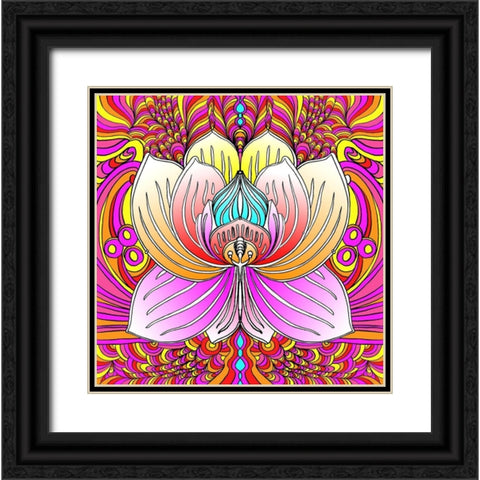 Lotus Flower 2 Black Ornate Wood Framed Art Print with Double Matting by Green, Howie