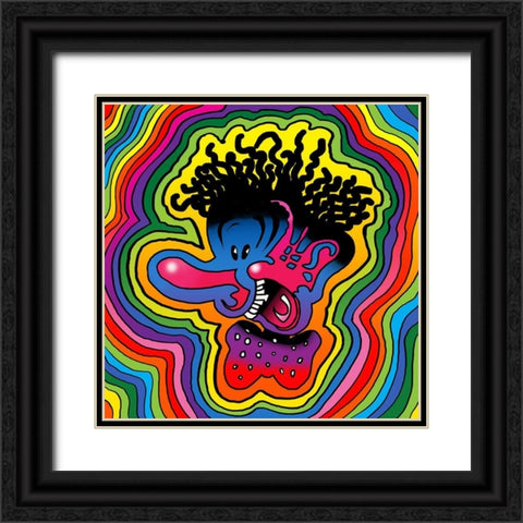 Pop Art Crazy Black Ornate Wood Framed Art Print with Double Matting by Green, Howie