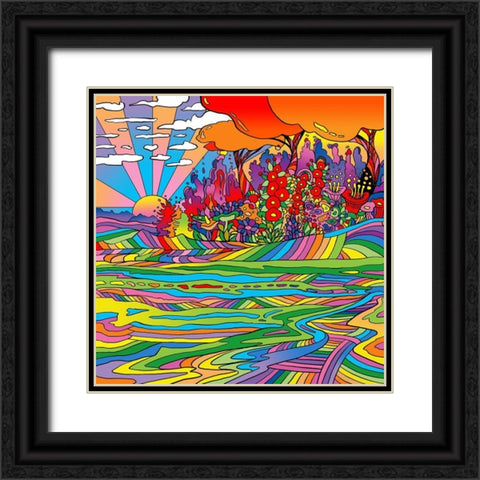 Pop Art Landscape Bayou Black Ornate Wood Framed Art Print with Double Matting by Green, Howie