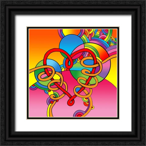 Pop Art Wrapped Heart Black Ornate Wood Framed Art Print with Double Matting by Green, Howie