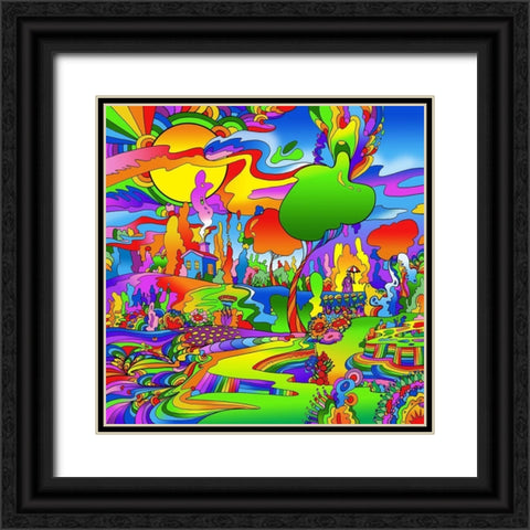 Umbrella Man Landscape 1119 Black Ornate Wood Framed Art Print with Double Matting by Green, Howie