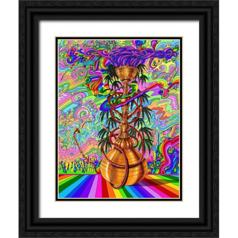 Hookah Black Ornate Wood Framed Art Print with Double Matting by Green, Howie