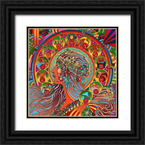 Astrology Queen Black Ornate Wood Framed Art Print with Double Matting by Green, Howie