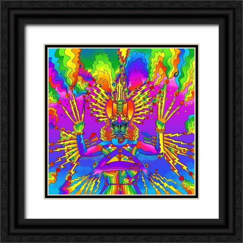Lightning Man Black Ornate Wood Framed Art Print with Double Matting by Green, Howie
