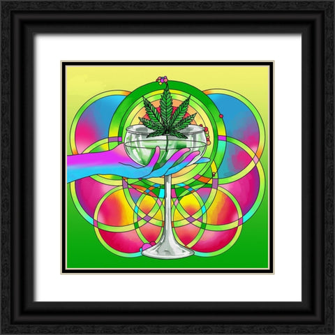 Marijuana cocktail Black Ornate Wood Framed Art Print with Double Matting by Green, Howie