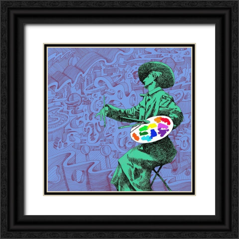 Painter Mambo Black Ornate Wood Framed Art Print with Double Matting by Green, Howie