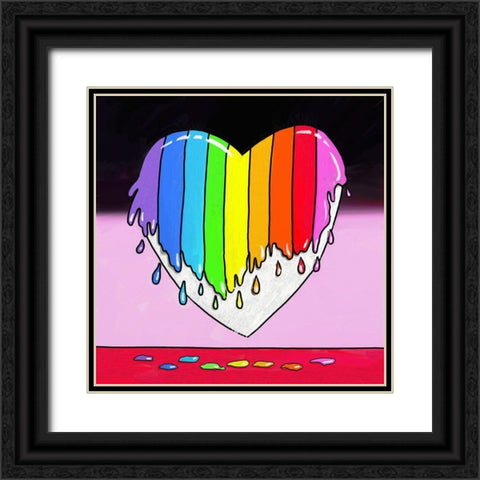 Rainbow Paint Heart 2 Black Ornate Wood Framed Art Print with Double Matting by Green, Howie