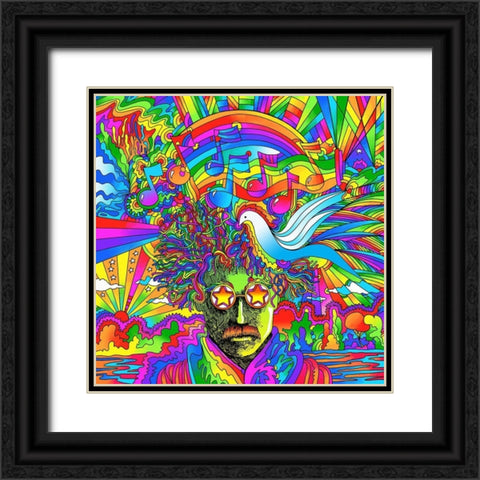 Star Glasses Black Ornate Wood Framed Art Print with Double Matting by Green, Howie
