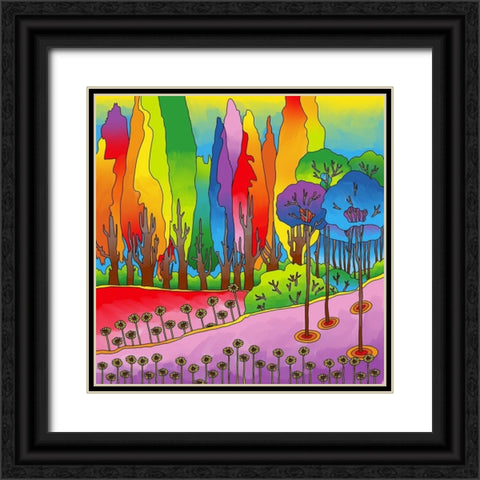 Tall Trees Black Ornate Wood Framed Art Print with Double Matting by Green, Howie