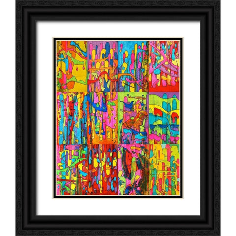 Abstracts-1 Black Ornate Wood Framed Art Print with Double Matting by Green, Howie