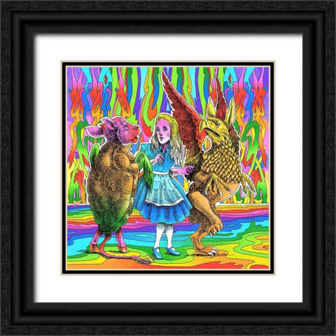 Alice-Mock-Turtle-Griffin Black Ornate Wood Framed Art Print with Double Matting by Green, Howie