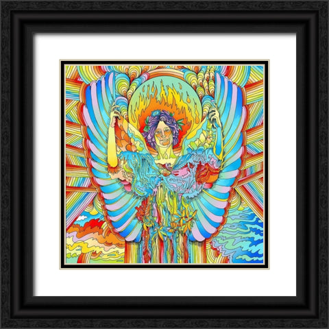 Angel-721 Black Ornate Wood Framed Art Print with Double Matting by Green, Howie