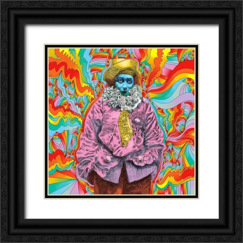 Pierrot Black Ornate Wood Framed Art Print with Double Matting by Green, Howie