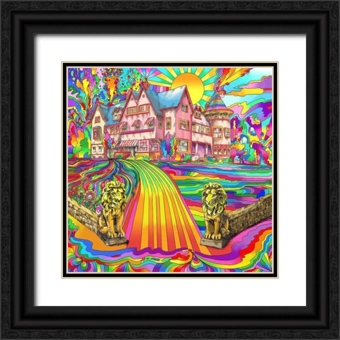 Pink-Mansion Black Ornate Wood Framed Art Print with Double Matting by Green, Howie