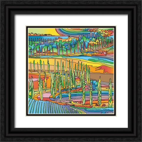 Tuscany-Trees Black Ornate Wood Framed Art Print with Double Matting by Green, Howie