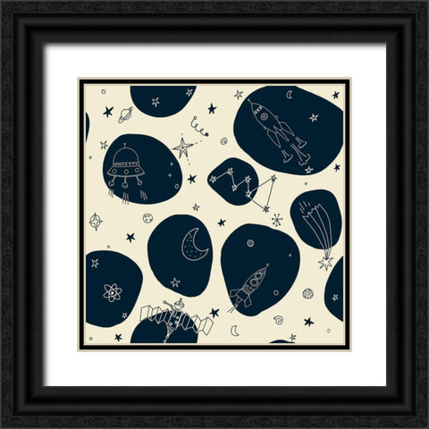 20-13 Space Mission Black Ornate Wood Framed Art Print with Double Matting by HUE and MI and Sangita