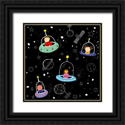 A Race In Space Black Ornate Wood Framed Art Print with Double Matting by HUE and MI and Sangita