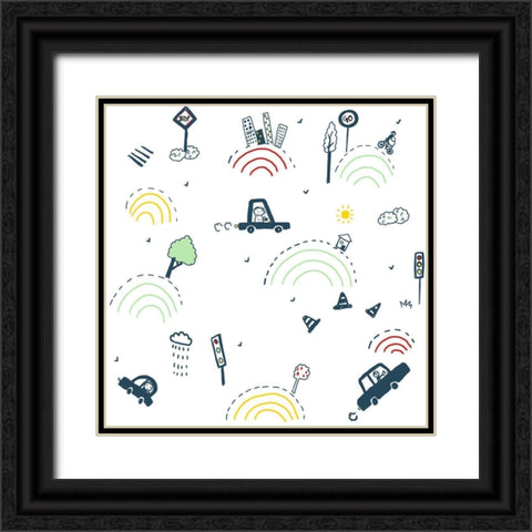 20-26 Sunday Drive Black Ornate Wood Framed Art Print with Double Matting by HUE and MI and Sangita