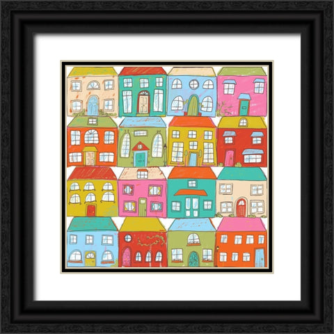 Block House Black Ornate Wood Framed Art Print with Double Matting by HUE and MI and Sangita