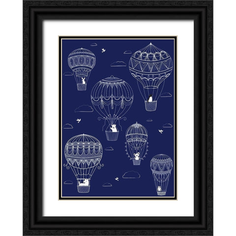 Up Up And Away Black Ornate Wood Framed Art Print with Double Matting by HUE and MI and Sangita